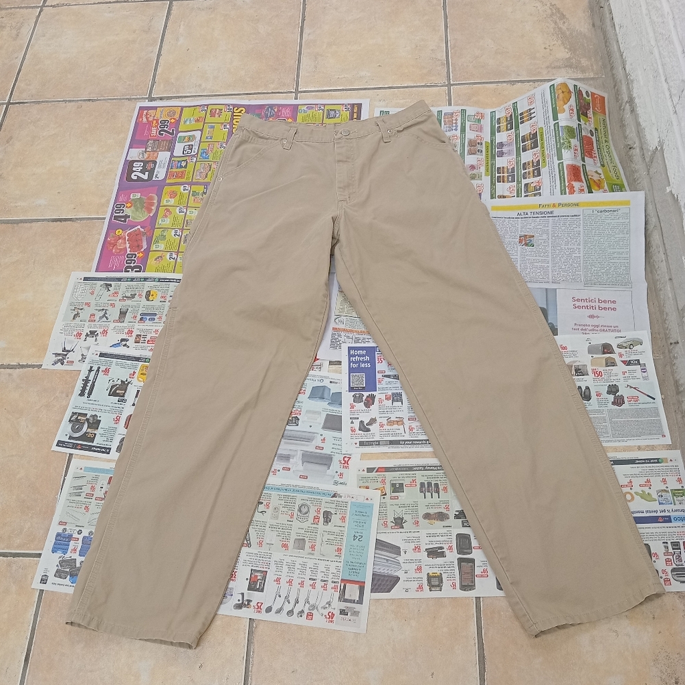 Men's Wrangler Carpenter Work Jeans 34×32 Light Brown